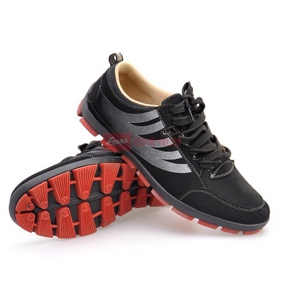 東福春老北京布鞋 春秋男士時尚舒適透氣網面吸汗系帶耐磨底駕車休閑鞋運動鞋(黑色 44)